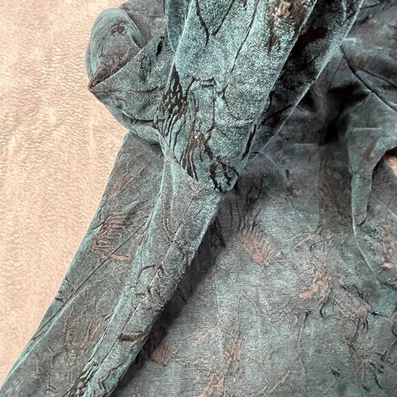 Coldwater Creek Tapestry Plus Size 1X Teal and Black Jacquard Corpcore Classic - Picture 9 of 14